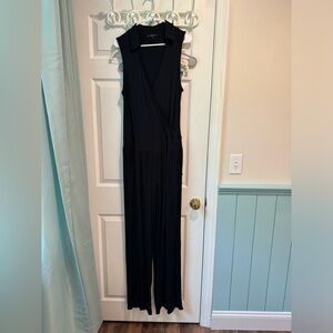 Black Vneck Tart Jumpsuit